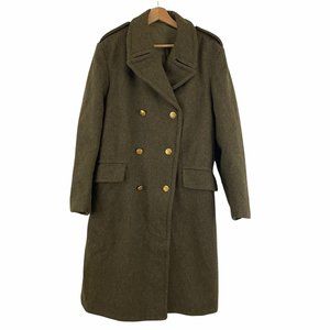 Vintage 60's Collectable Mens Size S Military Double Breasted Green Wool Coat